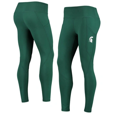 Shop Zoozatz Green Michigan State Spartans Pocketed Leggings In Hunter Green