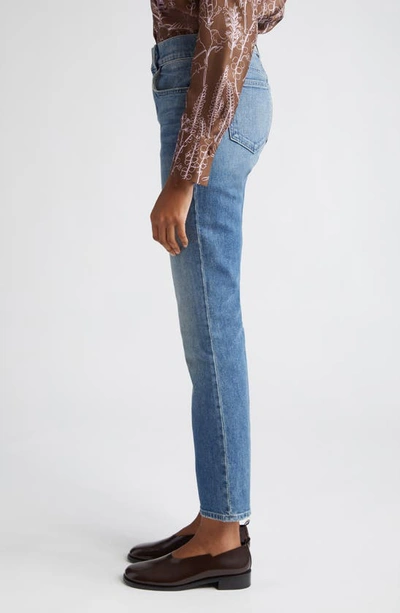 Shop Lafayette 148 Reeve High Waist Straight Ankle Jeans In Faded Skyline