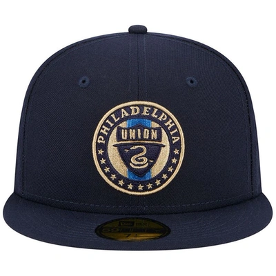 Shop New Era Navy Philadelphia Union Patch 59fifty Fitted Hat