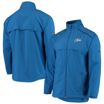 Shop Fanatics Branded Blue Winnipeg Jets Alternate Logo Rinkside Mock Full-zip Jacket