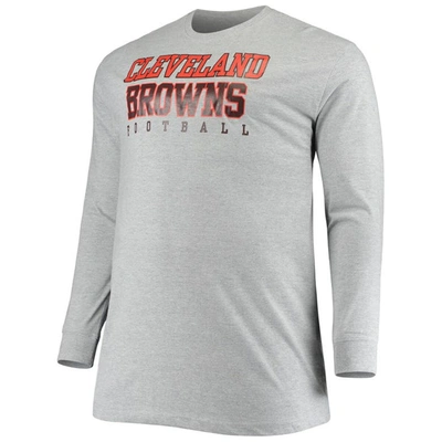 Shop Fanatics Branded Heathered Gray Cleveland Browns Big & Tall Practice Long Sleeve T-shirt In Heather Gray