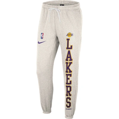 Shop Nike Oatmeal Los Angeles Lakers 75th Anniversary Courtside Fleece Pants