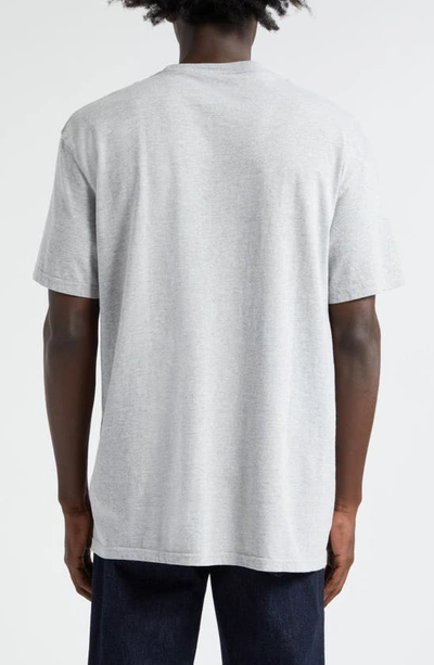 Shop Noah Core Logo Cotton Blend Pocket T-shirt In Heather Grey