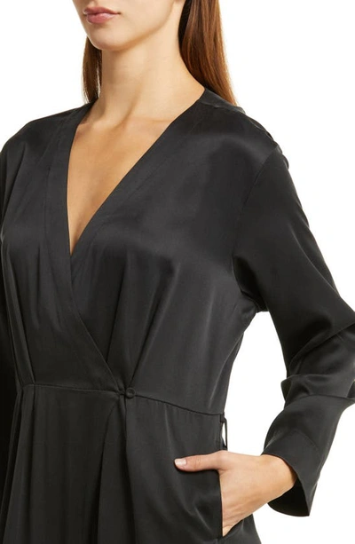 Shop Lunya Long Sleeve Washable Silk Jumpsuit In Immersed Black