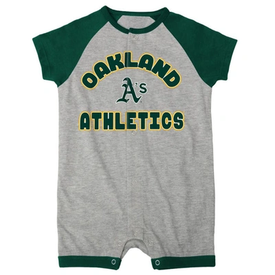 Shop Outerstuff Newborn & Infant Heather Gray Oakland Athletics Extra Base Hit Raglan Full-snap Romper