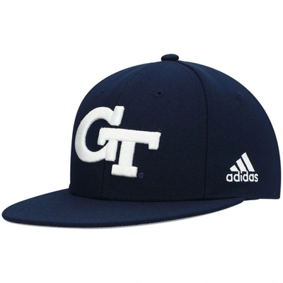 Shop Adidas Originals Adidas Navy Georgia Tech Yellow Jackets On-field Baseball Fitted Hat