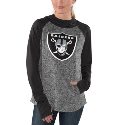 Shop G-iii 4her By Carl Banks Heathered Gray/black Las Vegas Raiders Championship Ring Pullover Hoodie In Heather Gray