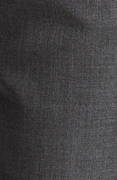 Zanella Parker Classic Wool Sharkskin Dress Pants In Med Grey