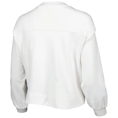 Shop Lusso White Los Angeles Lakers Lola Ball And Chain Pullover Sweatshirt