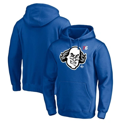 Shop Fanatics Branded Royal Philadelphia 76ers Post Up Hometown Collection Fitted Pullover Hoodie