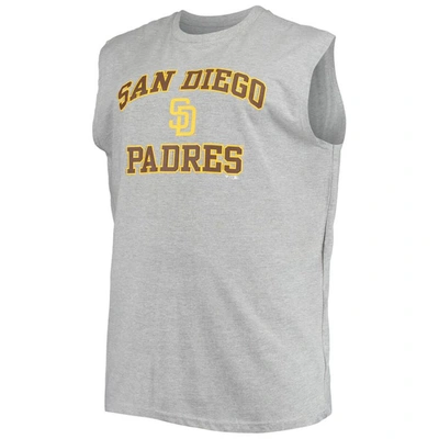Shop Profile Heathered Gray San Diego Padres Big & Tall Jersey Muscle Tank Top In Heather Gray