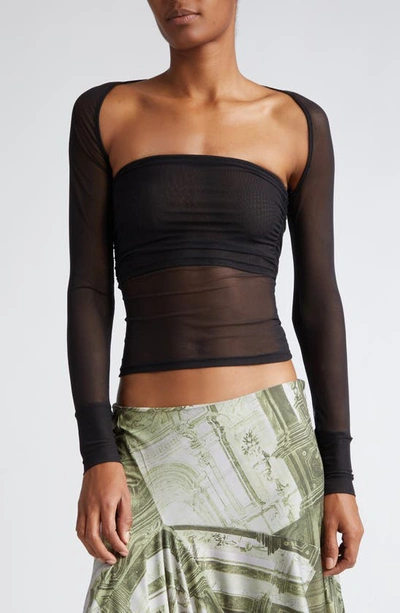 Miaou Iris Top Jet Black In Black