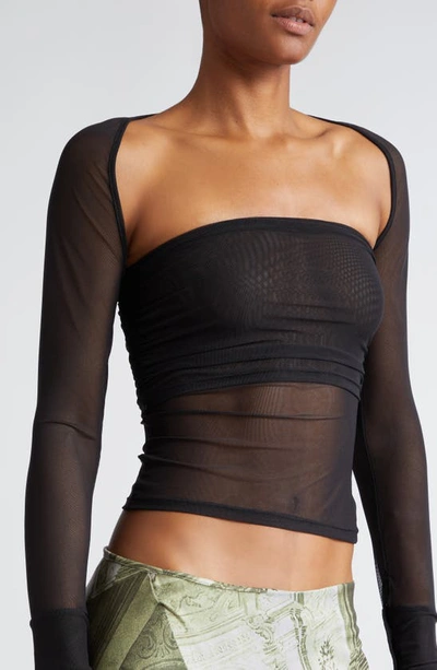 Miaou Iris Top Jet Black In Black