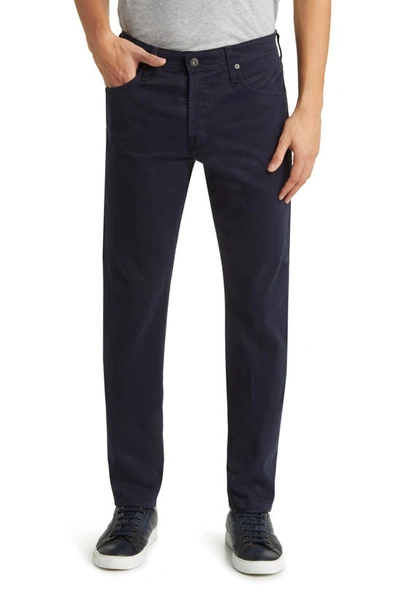 Shop Ag Everett Sueded Stretch Sateen Straight Fit Pants In Deep Navy