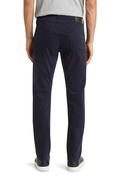 Shop Ag Everett Sueded Stretch Sateen Straight Fit Pants In Deep Navy