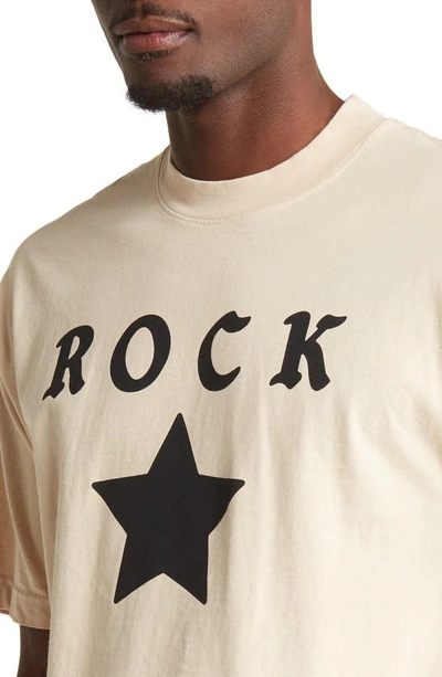 Shop Pleasures Rockstar Graphic T-shirt In Cream