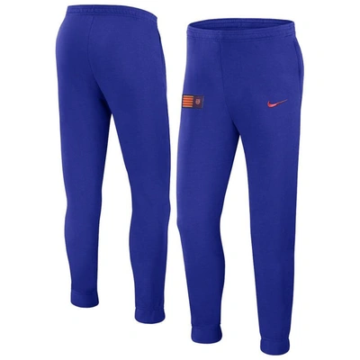 Shop Nike Blue Barcelona Gfa Fleece Pants