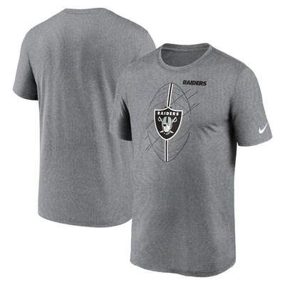 Shop Nike Heather Charcoal Las Vegas Raiders Legend Icon Performance T-shirt