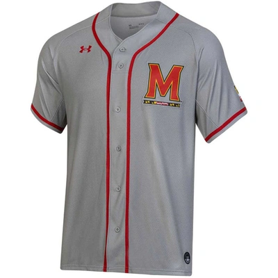 Shop Under Armour Gray Maryland Terrapins Replica Baseball Jersey