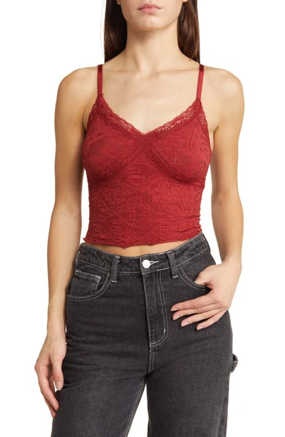 Shop Bdg Urban Outfitters Lace Crop Camisole In Red