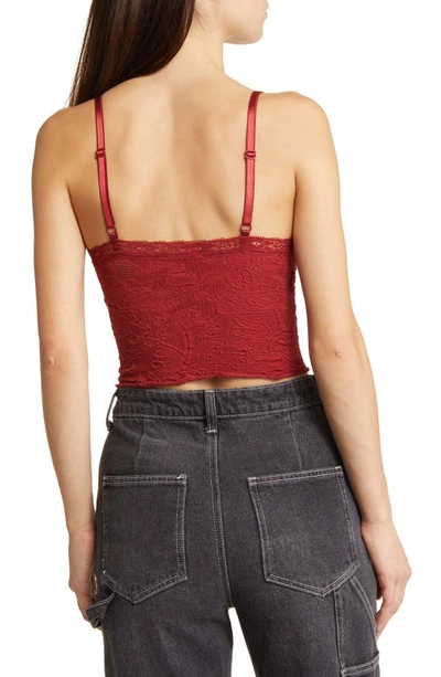 Shop Bdg Urban Outfitters Lace Crop Camisole In Red