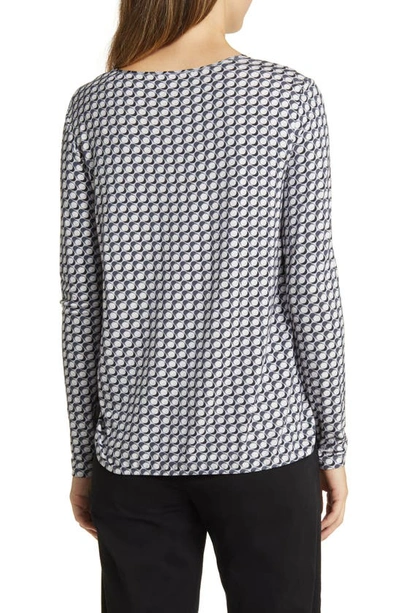 Max Mara Geometric-print Scoop-neck Jersey Top In Medium Grey