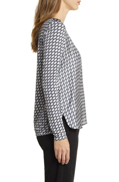 Max Mara Geometric-print Scoop-neck Jersey Top In Medium Grey