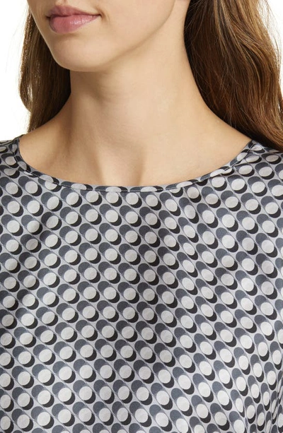 Max Mara Geometric-print Scoop-neck Jersey Top In Medium Grey