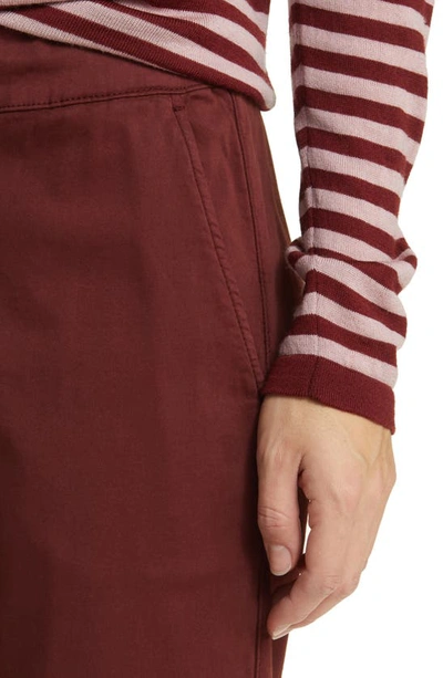 Max Mara Terreno Drawstring Stretch Cotton Ankle Pants In Brick Red