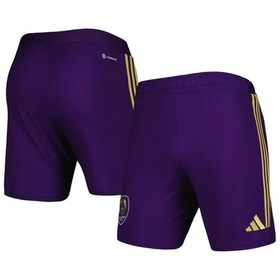 Shop Adidas Originals Adidas Purple Orlando City Sc 2023 Away Aeroready Authentic Shorts