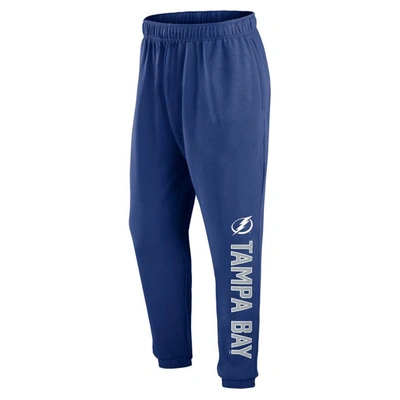Shop Fanatics Branded Blue Tampa Bay Lightning Chop Block Fleece Sweatpants