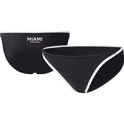 Shop G-iii 4her By Carl Banks Black Miami Hurricanes Play Action Bikini Bottoms