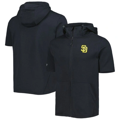 Shop Levelwear Black San Diego Padres Recruit Full-zip Short Sleeve Hoodie