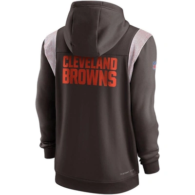 Shop Nike Brown Cleveland Browns Performance Sideline Lockup Full-zip Hoodie