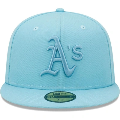 Shop New Era Light Blue Oakland Athletics Color Pack 59fifty Fitted Hat