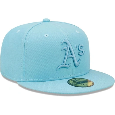Shop New Era Light Blue Oakland Athletics Color Pack 59fifty Fitted Hat