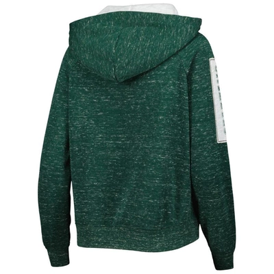 Shop Colosseum Green Michigan State Spartans The Devil Speckle Lace-placket Raglan Pullover Hoodie