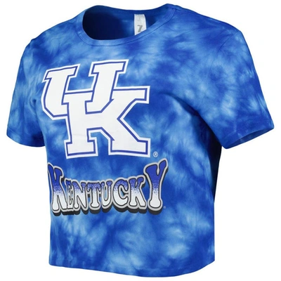 Shop Zoozatz Royal Kentucky Wildcats Cloud-dye Cropped T-shirt