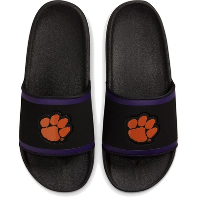 Shop Nike Clemson Tigers Off-court Wordmark Slide Sandals In Black