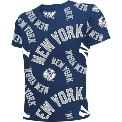 Shop Stitches Youth  Navy New York Yankees Allover Team T-shirt