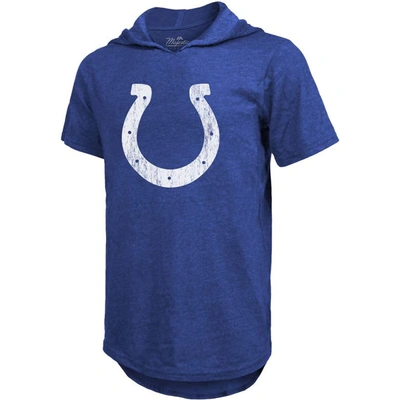 Majestic Threads Jonathan Taylor Royal Indianapolis Colts Player Name & Number Tri-blend Hoodie T-sh In Royal