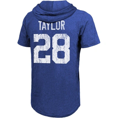 Majestic Threads Jonathan Taylor Royal Indianapolis Colts Player Name & Number Tri-blend Hoodie T-sh In Royal