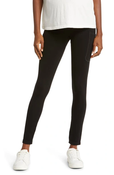 Shop Preggo Leggings Smooth Out Seamless Maternity Leggings In Black