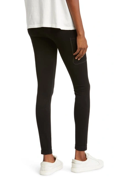 Shop Preggo Leggings Smooth Out Seamless Maternity Leggings In Black