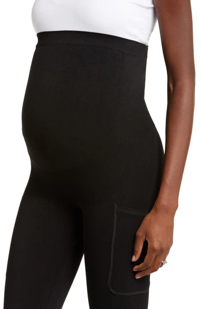 Shop Preggo Leggings Smooth Out Seamless Maternity Leggings In Black