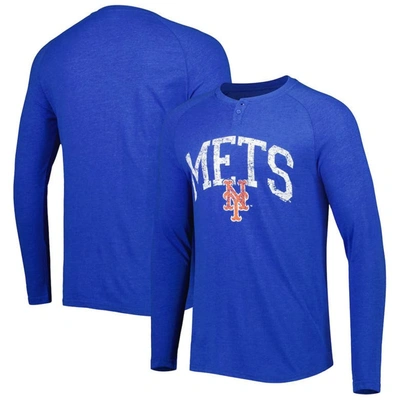 Shop Concepts Sport Royal New York Mets Inertia Raglan Long Sleeve Henley T-shirt