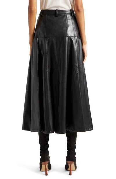 Cinq À Sept Veena Vegan Leather Midi Skirt In Black