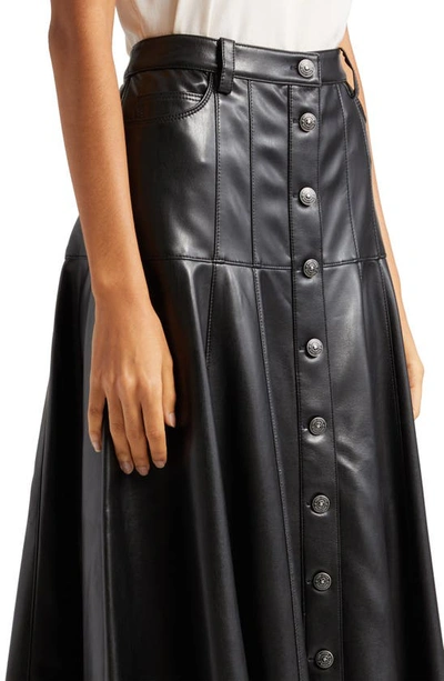 Cinq À Sept Veena Vegan Leather Midi Skirt In Black