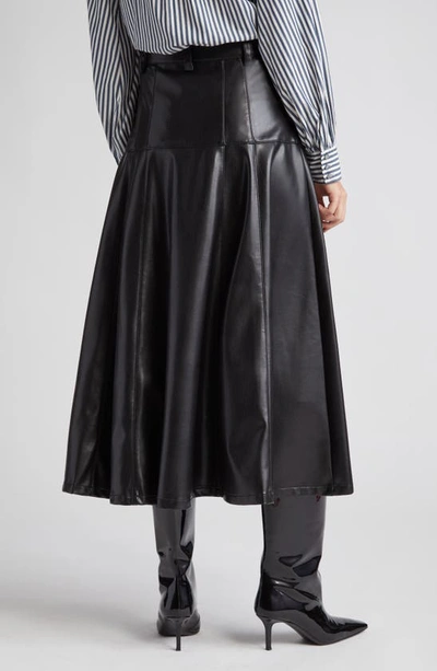 Cinq À Sept Veena Vegan Leather Midi Skirt In Black