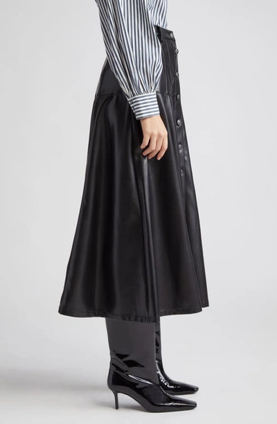 Cinq À Sept Veena Vegan Leather Midi Skirt In Black